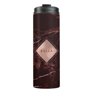 Termo PixDezines MASALA RED MARBLE FAUX ROSE GOLD VEINS