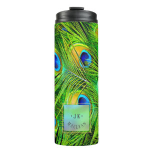 Termo PixDezines Peacock Feather Electric Lime Green