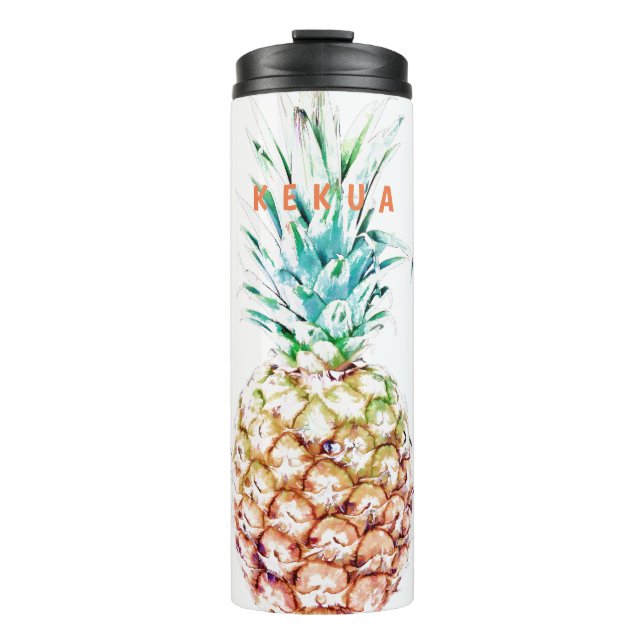 Termo PixDezines Pineapples/Color de fondo DIY (Anverso)