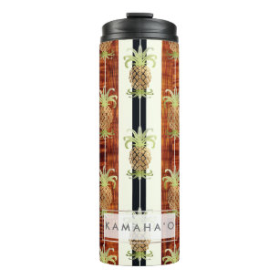 Termo PixDezines Pineapples Faux Koa Wood Longboard