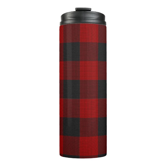 Termo PixDezines Tapado de búfalo, rojo negro (Anverso)