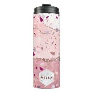 Termo PixDezines TERRAZZO ROSE GOLD, BURGUNDY