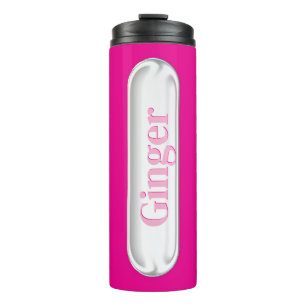 Termo Placa de nombre personalizada de vidrio falso rosa
