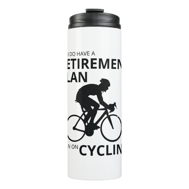 Termo Planeo ir en bicicleta cuando me jubile (Anverso)