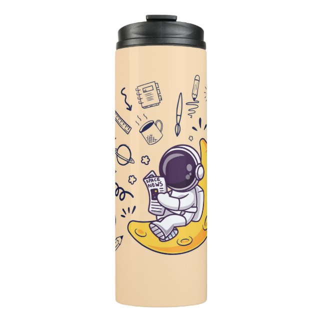 Termo Planetas de Doodle Personalizado Espacio De vuelta (Anverso)
