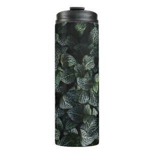 TERMO PLANTA DE HOJAS VERDE Y BLANCA