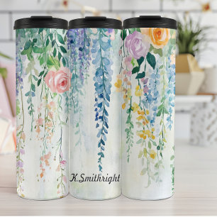 Termo Plantas colgantes de acuarela con flores