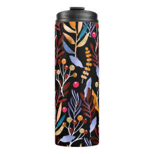 Termo Plantas, hierbas, bayas y hojas decorativas. Abst