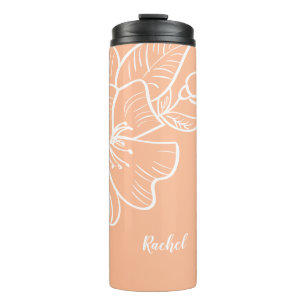 Termo Plantilla de nombre personalizado con flores de me