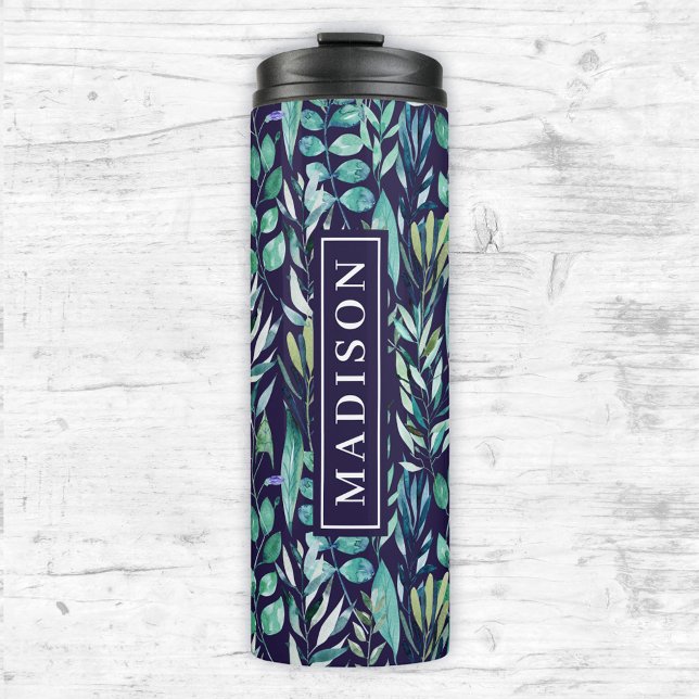 Termo Plantilla de nombre personalizado de hojas tropica (Subido por el creador)