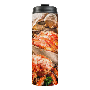 Termo Platos de mariscos para la cena gourmet del océano