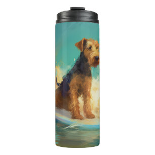 Termo Playa Airedale Surfing Pintura