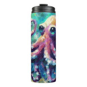 Termo Playa náutica costera del pulpo caprichoso