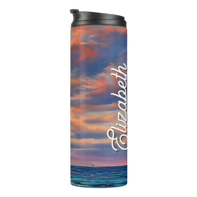 Termo Playa Tropical Transparente Ocean Sunset (Rotado hacia la derecha)