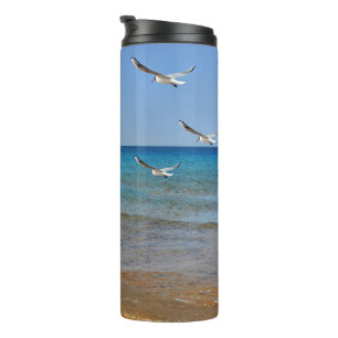 Termo Playa y gaviotas