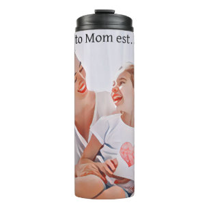 Termo Playera promoted to Mom est.2023 Photo art