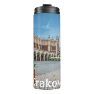 Termo Plaza principal en el casco antiguo de Cracovia, P