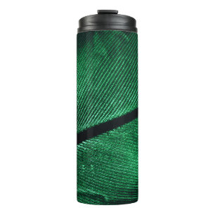 Termo Pluma Verde, Hermosa Textura De Patrón.