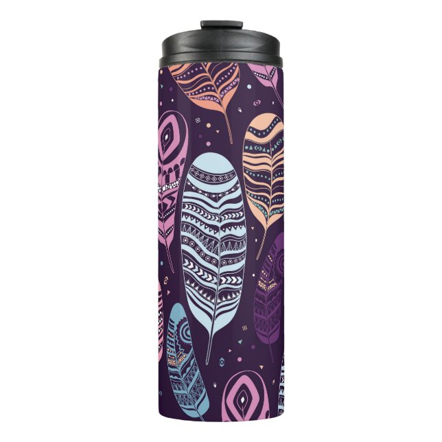 Termo plumas étnicas: negro y blanco (Anverso)