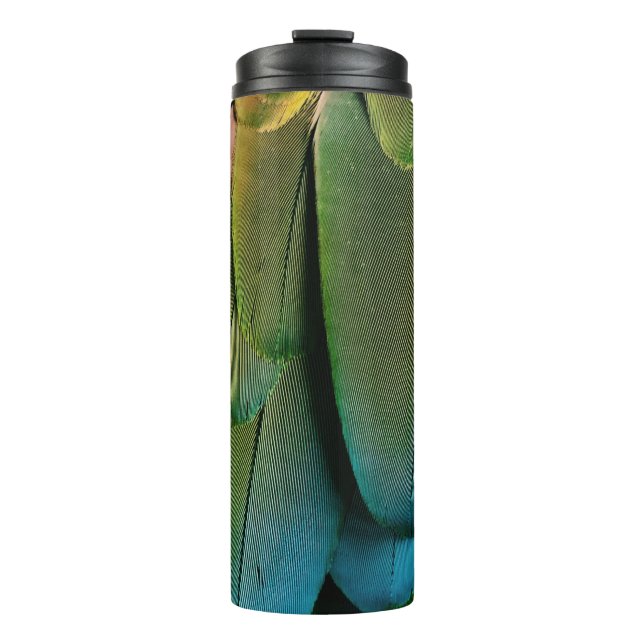 Termo plumas verdes y azules (Anverso)