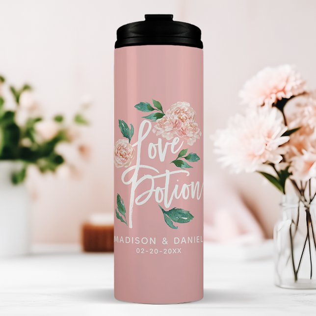 Termo Poción de amor Rubor Boda personalizado de floral  (Subido por el creador)