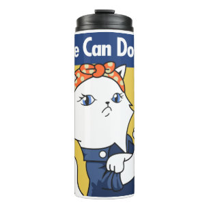 Termo ¡Podemos Hacerlo! El gato blanco Rosie the Riveter