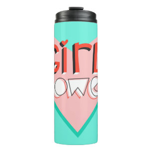 Termo Poder chica. Diseño lindo con eslogan gráfico bril