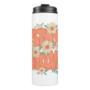 Termo Poder Floral Vintage y Gráfico de Margarita