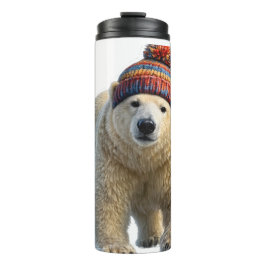 Termo Polar bear and Winter bunny hat travel water bottl