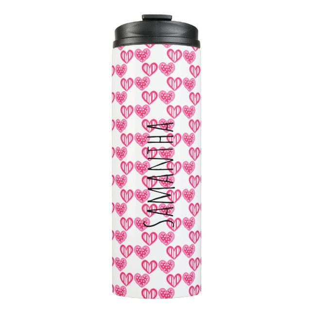 Termo Polka Dot And Stripes Hearts (Anverso)