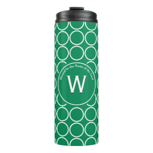 Termo POLKA DOT Geométrico Monograma Personalizado Verde