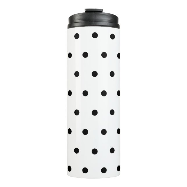 Termo Polka negro con puntos blancos (Anverso)