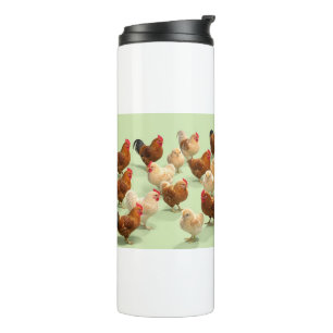 Termo Pollo sobre fondo verde claro