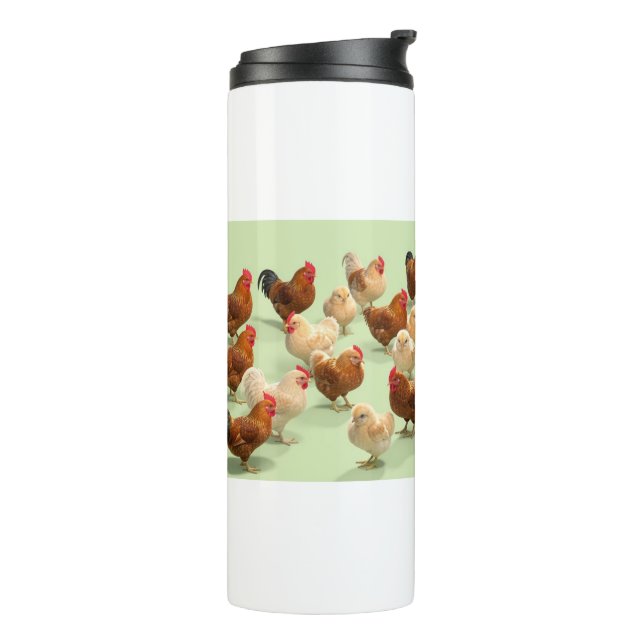 Termo Pollo sobre fondo verde claro (Rotado hacia la izquierda)