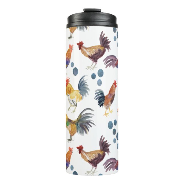 Termo Pollos acuarelas Huevos Hens Barnyard (Anverso)