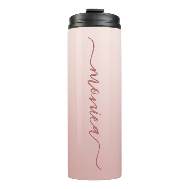 Termo Polvo de Rubor Rosa Ombre Elegante Firma (Anverso)