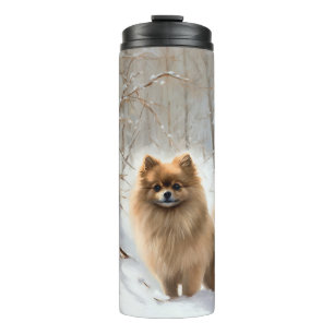 Termo Pomerania Deja que nieve Navidad