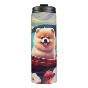 Termo Pomeranian sobre un remo: Una aventura escénica