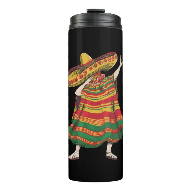 Termo Poncho Mexicano Haciendo Dabbing Fiesta Cinco De M (Anverso)