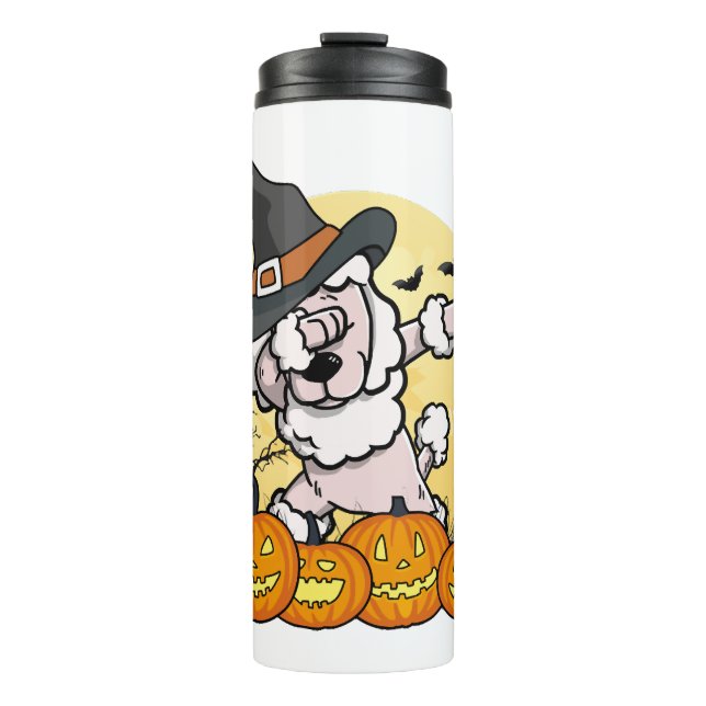 Termo Poodle haciendo Dabbing en Halloween (Anverso)