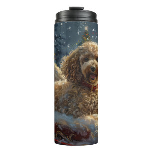 Termo Poodle Perro Navideño Festivo