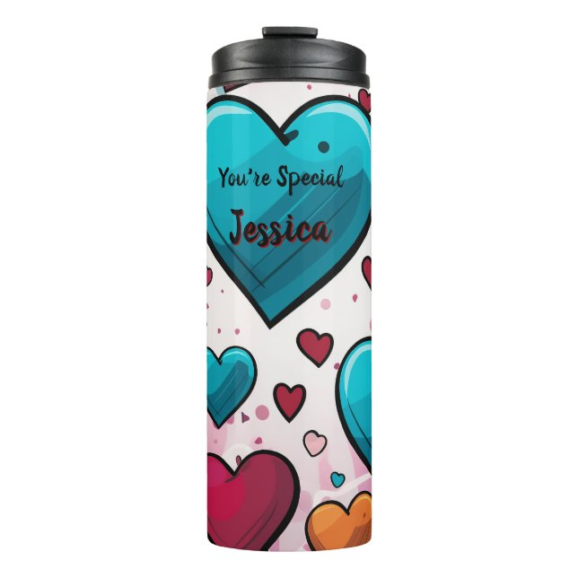 Termo Pop Art Blue Red Hearts All-Over Print Socks (Anverso)