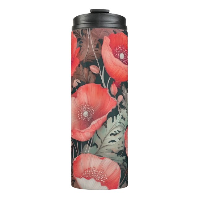 Termo Poppies rojo vintage (Anverso)