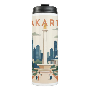 Termo Póster de viaje de Yakarta Indonesia