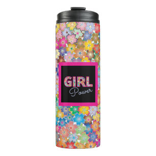 Termo Potencia chica Mujer de Flor Silvestre Rosa