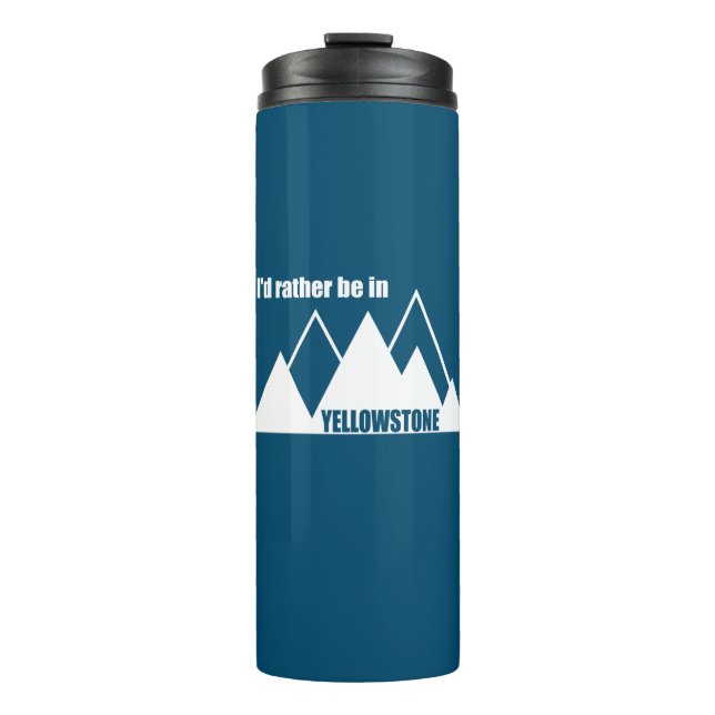 Termo Prefiero estar en la montaña Yellowstone (Anverso)