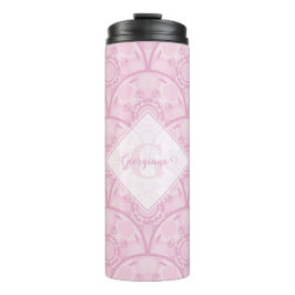 Termo Preppy personalizada en Mandala rosa Art Deco