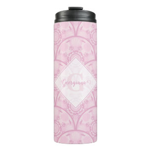 Termo Preppy personalizada en Mandala rosa Art Deco
