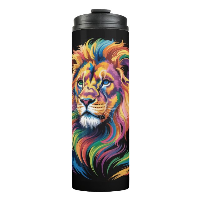 Termo  Pride and Power – Majestic Rainbow Lion Head (Anverso)