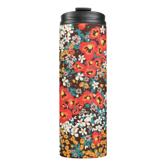 Termo Primavera de moda floral, vestido de mujer de vera (Anverso)